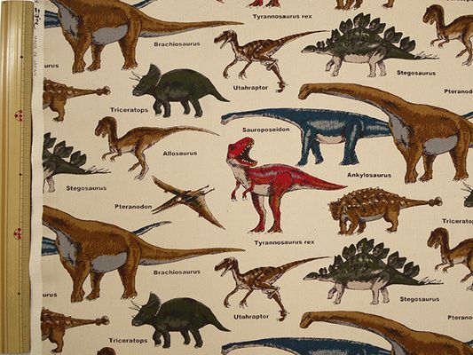 コットンこばやし ツイルプリント 恐竜のマーチ