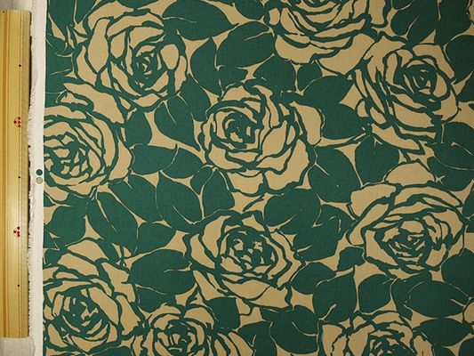 ツイルプリント アンティーク ローズシルエット