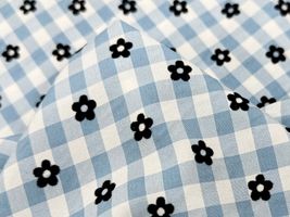 【現品限り特価】[フロッキー乱れあり]フラワーチェック_拡大イメージ
