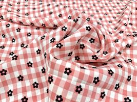 【現品限り特価】[フロッキー乱れあり]フラワーチェック_拡大イメージ