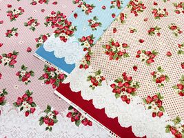 シーチングプリント un/no「Strawberry&Dot」_拡大イメージ