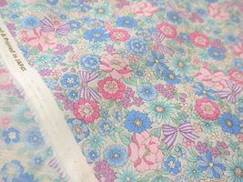 リボンと小花のブロードプリントサックス