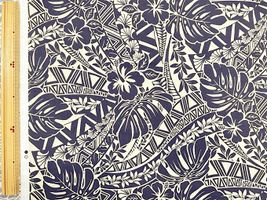 T/Cハワイアンプリント「ハワイアンパターン」アイボリー×ネイビー