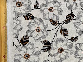 綿麻キャンバスプリント「ピオニー」生成地(綿かす残し)