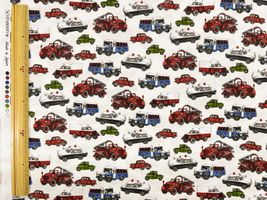 my piece of fabric クラシックな働く車のブロードプリント_拡大イメージ