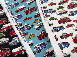 my piece of fabric クラシックな働く車のブロードプリント_拡大イメージ