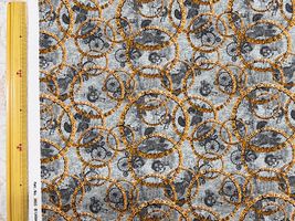 USAコットンシーチングプリント「Bicycle Chain」グレー