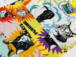 シーチングプリント un/no「Nyanko Graffiti」_拡大イメージ
