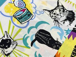 シーチングプリント un/no「Nyanko Graffiti」_拡大イメージ