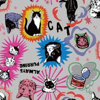 シーチングプリント un/no「Nyanko Graffiti」_拡大イメージ