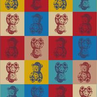 シーチングプリント un/no「TEDDYBARE ART」_拡大イメージ