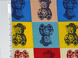 シーチングプリント un/no「TEDDYBARE ART」レッド系