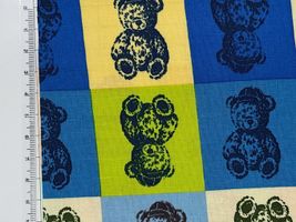 シーチングプリント un/no「TEDDYBARE ART」ブルー系