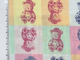 シーチングプリント un/no「TEDDYBARE ART」ピンク系