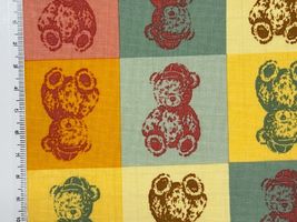 シーチングプリント un/no「TEDDYBARE ART」オレンジ系