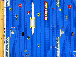 線路と電車のCBプリントブルー