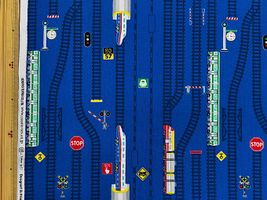 線路と電車のCBプリントネイビー