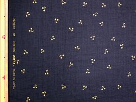 コットンこばやし チェリーのダブルガーゼネイビーブルー