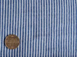 デニム調ダブルガーゼプリント「ストライプ」ブルー