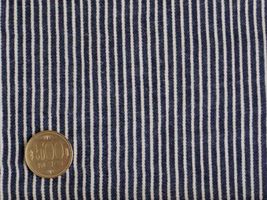 デニム調ダブルガーゼプリント「ストライプ」ネイビー