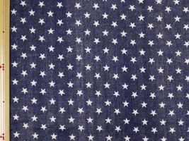 デニム調ダブルガーゼプリント「星」ネイビー