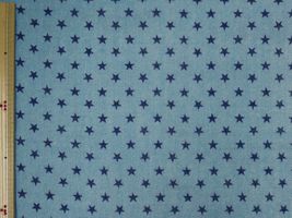 デニム調ダブルガーゼプリント「星」サックス