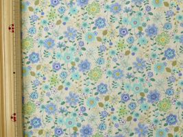 コットンこばやし 花柄ブロードプリント水色