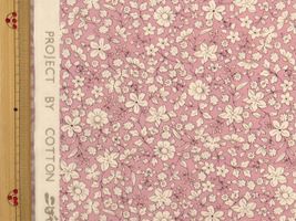 コットンこばやし 花柄ブロードプリントくすみピンク