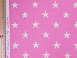 コットンこばやし ツイルスターピンク地/白
