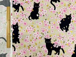 「百華繚蘭」黒猫と桜ベージュ