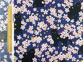 「百華繚蘭」黒猫と桜ネイビー