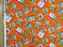 【現品限り特価】レトロシーチングプリント いちごレディ百科オレンジ