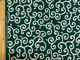 大きめモチーフの唐草シーチングプリント特大緑
