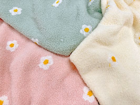 韓国fabric 刺しゅうつき両面ボア「フラワー」