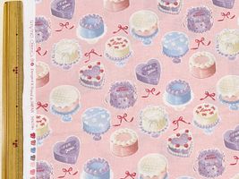 シーチングプリント un/no「センイルケーキ」いちごプリン