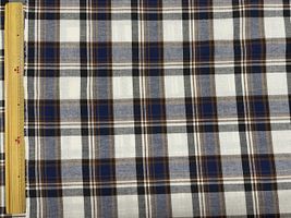 【現品限り特価】Exclusive Collection 西脇うまれの綿麻マドラスチェックオフホワイト系