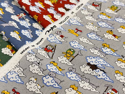 コットンこばやし綿麻キャンバスプリント「猫遊記」