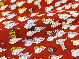 コットンこばやし綿麻キャンバスプリント「猫遊記」_拡大イメージ