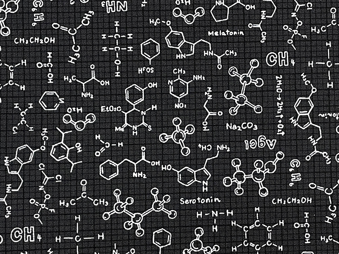 在庫僅か○グレー系 科学 綿100% シーチング プリント ナニコレ? 生地