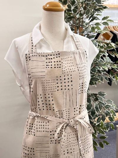 北欧調 点と線の綿麻キャンバスプリント2