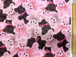 クラシカルモダン モフモフベアのボアプリントピンク