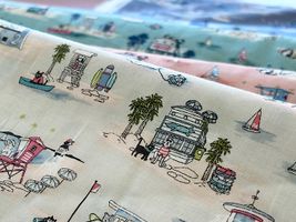 60ローンプリント「思い出のビーチ」_拡大イメージ