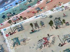 60ローンプリント「思い出のビーチ」_拡大イメージ