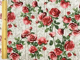 綿麻キャンバスプリント「Beautiful Rose」グレージュ