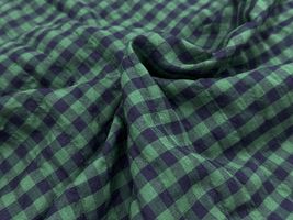 Exclusive Collection レーヨン混シャーリングチェックグリーン系