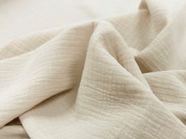 ニュアンスカラーの広幅ぽこぽこダブルガーゼベージュ