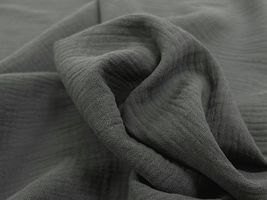 ニュアンスカラーの広幅ぽこぽこダブルガーゼチャコールグレー