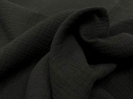 ニュアンスカラーの広幅ぽこぽこダブルガーゼブラック