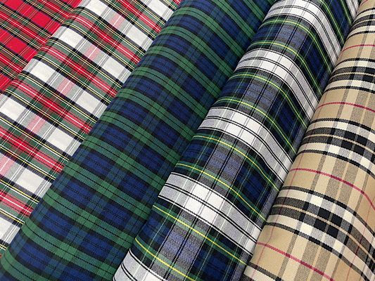 綿ポリのベーシックな先染めタータンチェック