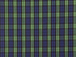 綿ポリのベーシックな先染めタータンチェックブルーグリーン